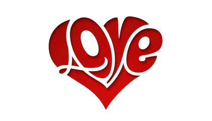 Love heart shape isolated on transparent background, valentines day illustration