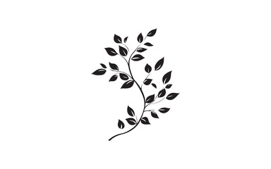 Botanical Leaf Branch Silhouette Illustration for Nature and Design Art
