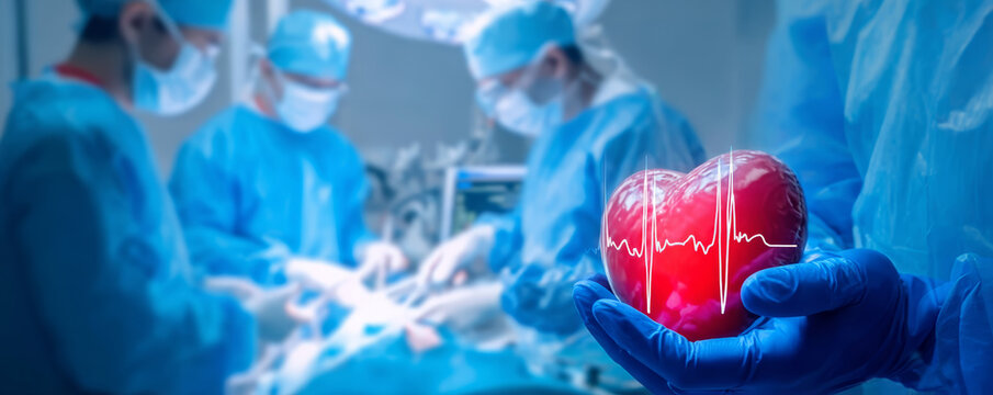 Heart surgery hospital surgeon transplant cardiology heartbeat medical sterile gloves operating room life saving care and focus