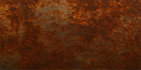 Old rusty metal wall surface with a dirty brown grunge texture and aged metallic corrosion pattern backdrop