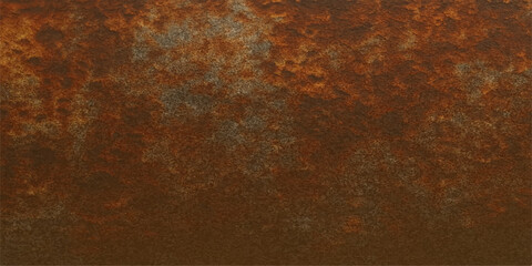 Old rusty metal background with a grungy brown texture and orange corrosion pattern on the steel surface