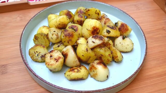 dry potato snack or aloo ki sukhi sabji.