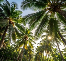 Fototapeta premium palm tree in the wind