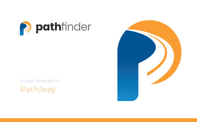 PathFinder Letter P Logo – Road Path and Journey Concept for Travel or Consulting Brand