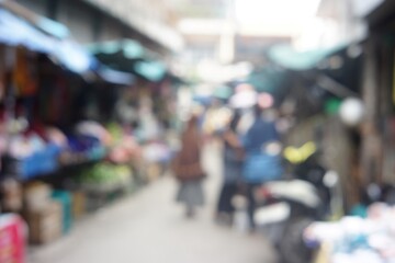 a blurred photo of the traditional market atmosphere in Samarinda