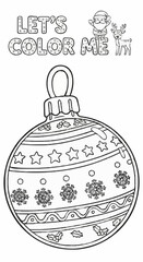 Coloring pages about ball decorations for Christmas week 