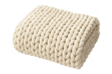 Chunky knit wool blanket providing cozy comfort