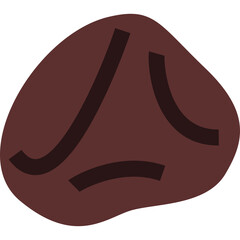 Dark Brown Abstract Shape with Curved Lines on White Background Minimalist Graphic Design Element Isolated Vector Illustration