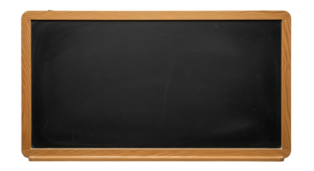 Blank blackboard with wooden frame isolated PNG with Transparent Background