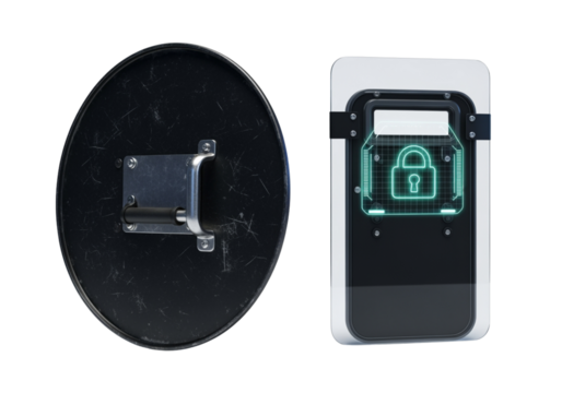 Protective shield bundle isolated on transparent background