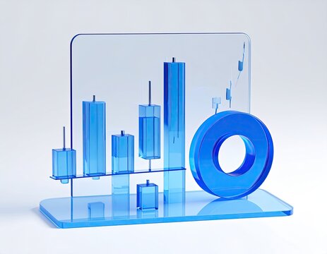 Azure financial data display on transparent glass