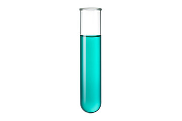 Glass Test Tube Filled with Bright Turquoise Liquid, Symbolizing Chemical Research, Science, and Laboratory Work