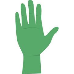 Green Hand Raised Open Palm Gesture Isolated On White Background Symbol Of Power Support And Unity