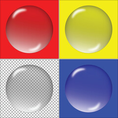 Four Spheres on Different Colored and Transparent Backgrounds