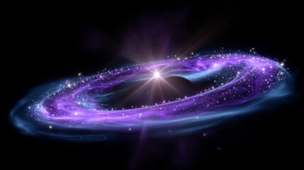 Obraz premium Black hole visualization with light bending and cosmic phenomena