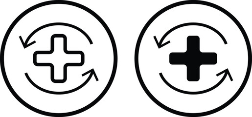 Health recovery icon set. Logo symbol for web and mobile, Medical and Healthcare sign, representing patient recovery,