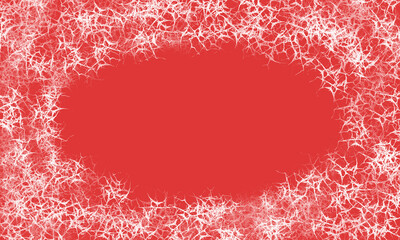 Red abstract background with white frosty edges. Template banner with copy space.