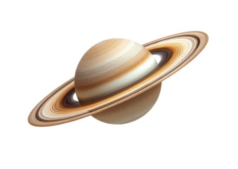 Ringed planet with banded surface