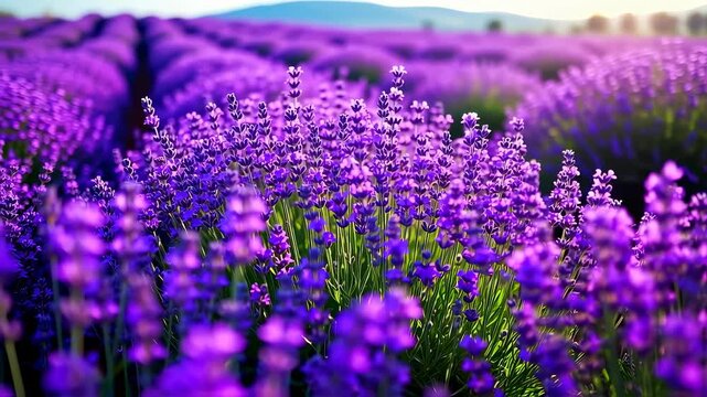 Lavender Field in Bloom - Aromatic Purple Hues in Natures Embrace.