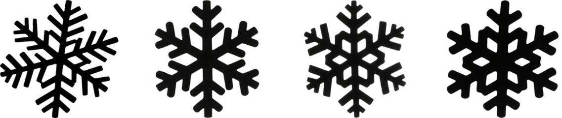 雪　結晶　シルエット　イラスト