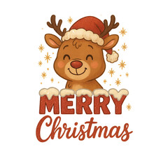 christmas reindeer with red ribbon