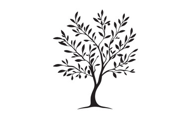 Botanical Leaf Branch Silhouette Illustration for Nature and Design Art