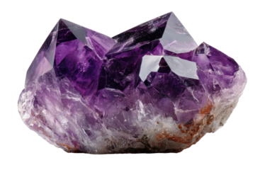 Amethyst cluster shines with purple clarity