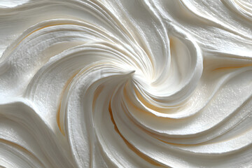 White cream swirl texture background. Food seamless pattern concept. Wave liquid for cosmetic product.