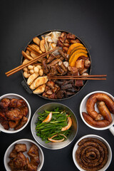 Korean Grilled Offal Platter with Assorted Meats and Vegetables