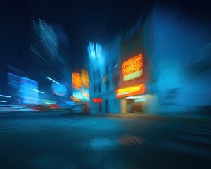 Vibrant Night Cityscape With Blurred Lights