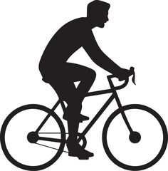 Fototapeta premium PrMale Cyclist Riding Bicycle Silhouette Vectorint