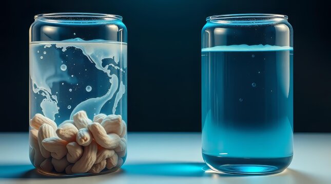 Before and after microfiltration water clarity concept