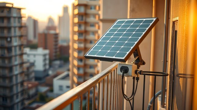 Balcony solar panel for apartment renewable energy savings