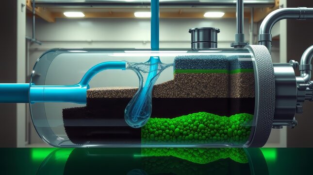 Layered media bed capturing persistent pfas chemicals