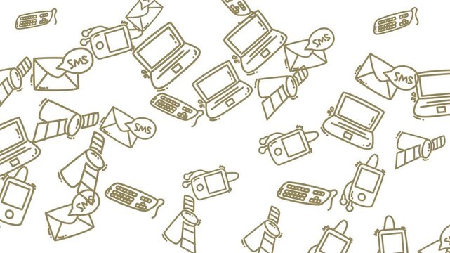 Digital Communication Icons Seamless Pattern Background for Modern Business. - Powered by Adobe