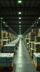 Fototapeta premium Pallets of used battery packs waiting for recycling logistics