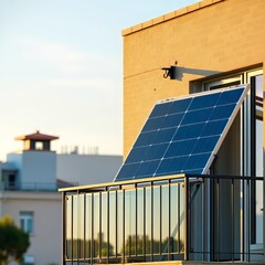 Warm sunrise balcony solar installation for renters