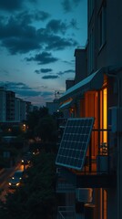 Warm interior glow behind renter owned balcony module