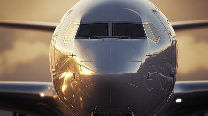 Fototapeta premium Modern airplane close up