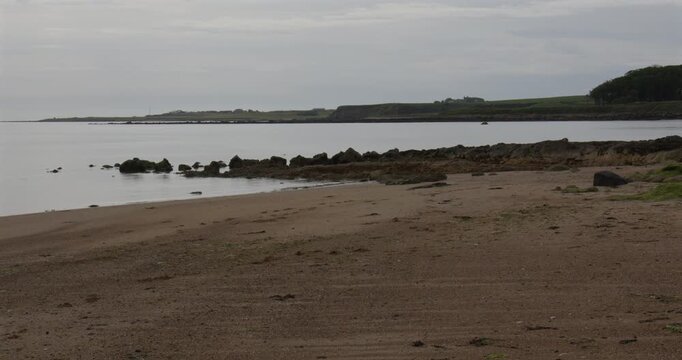 Wide shot looking south at Kingsbarns Beach, Cambo Sands,