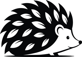 Cute hedgehog silhouette logo design, abstract animal vector art, spiky hedgehog illustration, modern nature logo icon for branding