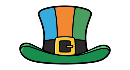 Colorful Leprechaun Hat with Buckle for St. Patrick's Day Celebration
