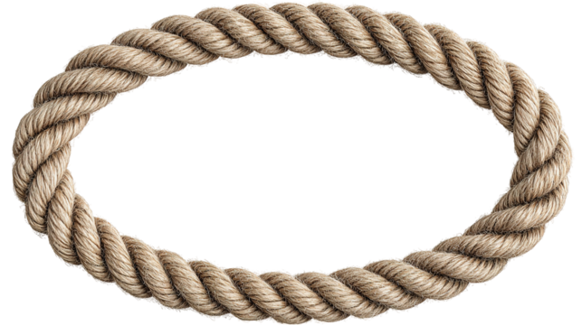 Rustic nautical rope frame on white background - Powered by Adobe