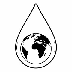 Earth Inside Water Drop Illustrating Environmental Awareness