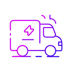 Electric delivery truck silhouette against dark background