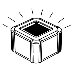 Futuristic Data Cube Design with Glowing Effect