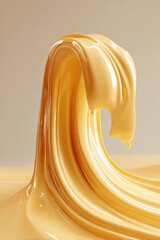Golden Liquid Flowing Wave Texture