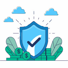 Shield Icon Representing Secure Online Financial Payment