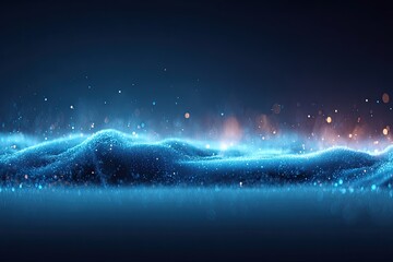 Abstract Blue Digital Wave Background