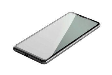 Sleek silver smartphone face down isolated
